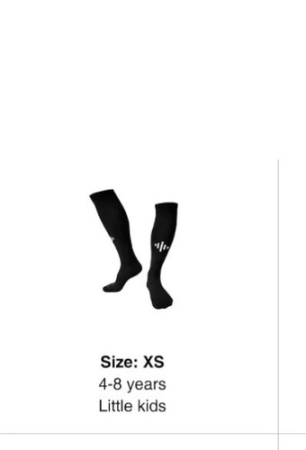 Soccer Socks Knee High Youth- 1 pairs Unisex Black Extra Small - Picture 2 of 3