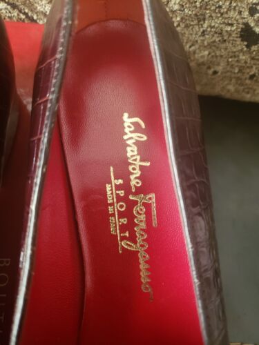 Salvatore Ferragamo DEKORIERTER Penny Damen Kroko-Prägung braun 8-AA UK 9 US $ 1.290 - Bild 10 von 21