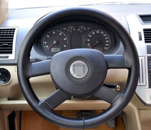genuine Leather Steering Wheel Cover Sweat Non-Slip Needle Cord For Japan Car - Imagen 1 de 11