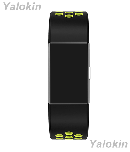 Black w Green Sport Fitness Band for Fitbit Charge 2 with Quick Release Adapters - Picture 3 of 3