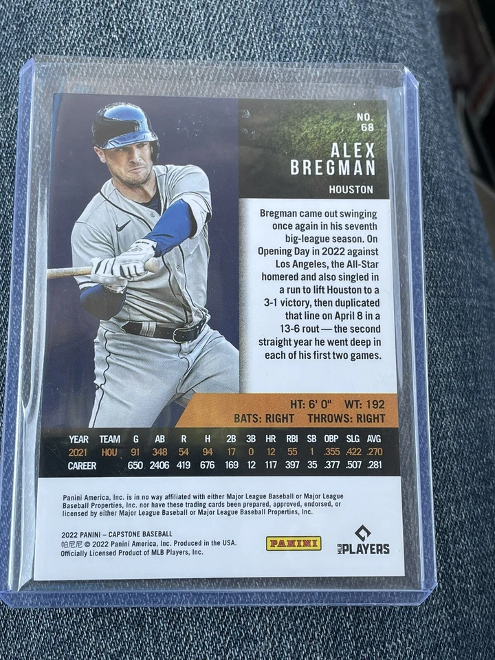 2022 Panini Capstone Holo Green 2/5  #68 Alex Bregman Astros - Image 2 of 2