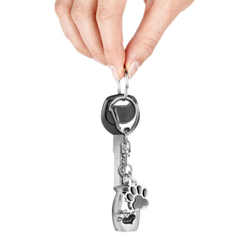 Stainless Steel Mini Pet Urns Keychain Keyring Ashes Cremation Holder Keepsake - Picture 7 of 8