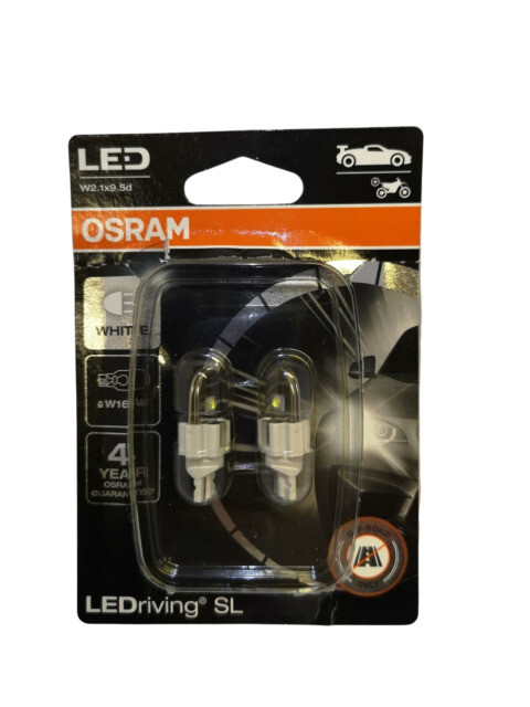 BULB OSRAM LED W16W LEDriving® SL 12V 2,1W 921DWP-02B W2.1x9.5d BLI2