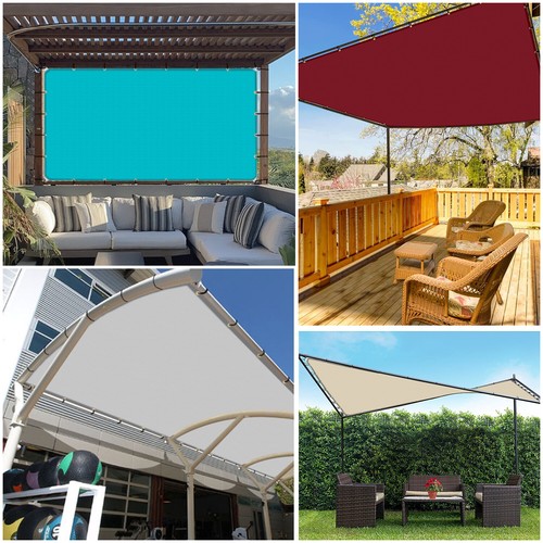 9 Fuß Wasserdicht Sonnenschutz Segel Gerade Kante Schatten Baldachin Pergola Abdeckung Garten - Bild 21 von 49