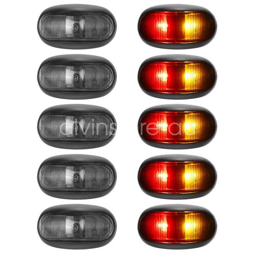 10X LED Amber Red Clearance Lights Side Marker Lamp Trailer Truck Caravan 12-24V - Picture 8 of 13