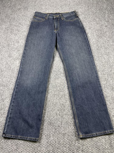 Carhartt Jeans Mens 32x32 Blue Denim Relaxed Fit Straight Leg BD1483 Workwear