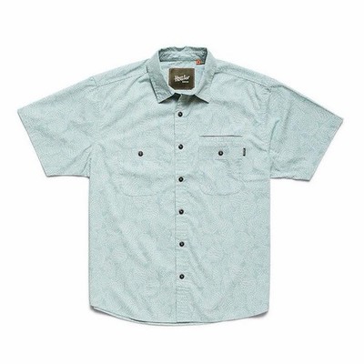 Howler Brothers Aransas Button Up Shirt Mens LG Prickly Pear Green Short Sleeve