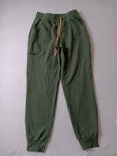 FIGS Zamora High Waisted Jogger Scrub Pants Womens M Olive Green Technical