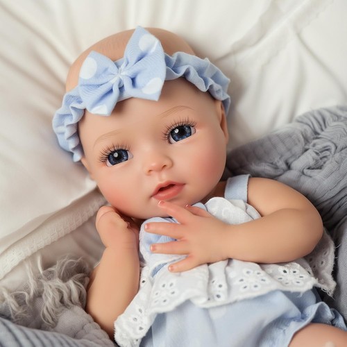 Lebensechte Reborn Baby Puppen Junge 19 Zoll Ganzkörper Silikon Realistisch Newborn Baby - Bild 3 von 9