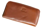 Premium Women Genuine Leather Bifold Wallet Elegant Zipper Clutch Card Organizer