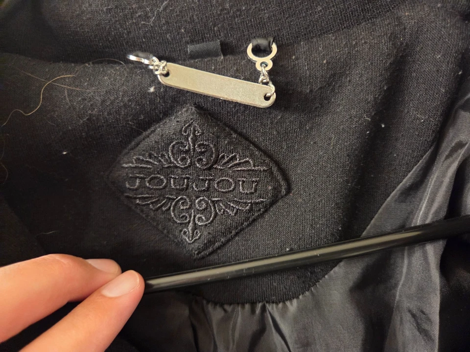 J2 JOUJOU Size Medium Sweatshirt Jacket Peacoat Warm Button Up #S198 - Image 3 of 4