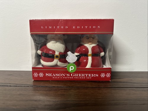 Publix Santa Claus & Mrs Claus Keramik Urlaub Salz & Pfefferstreuer offene Box