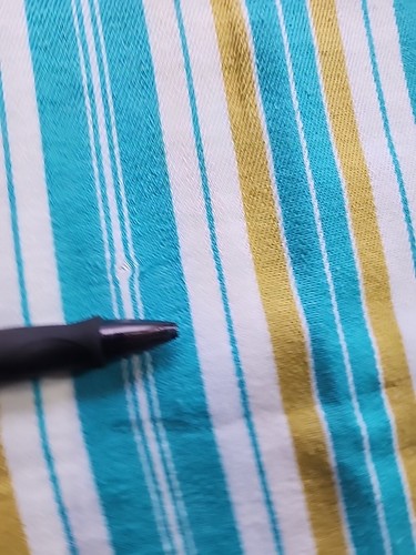 60" X 21"w Ticking Stripe Turquoise White Gold Cotton Sewing Twill Fabric Craft - Picture 13 of 19