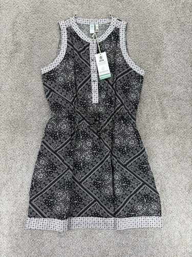 Aventura Sundress Women M Black Gray Bandana Print Tie Waist Western Prairie NWT - Picture 16 of 16