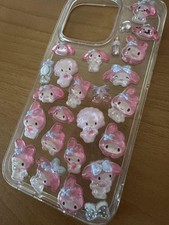Sanrio My Melody Bonbon Drop Sticker iPhone 14 Pro Case, Resin Style