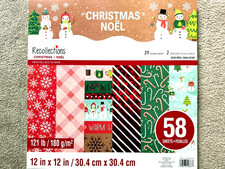 RECOLLECTIONS 12"x12" Paper Pad " CHRISTMAS NOEL "  58 cardstock sheets