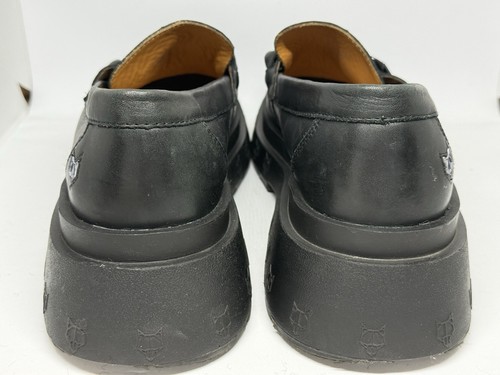 NAKED WOLFE AMALFI CHAIN DETAIL BLACK PLATFORM LEATHER LOAFERS EU 43 US 10 UK 9 - Picture 11 of 17