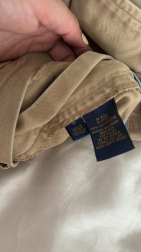 31 Waist Size 10 Polo Ralph Lauren Chino Rugby Shorts Tan Khaki Beige - Picture 6 of 6