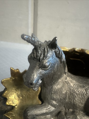 Michael Ricker 1983 Pewter Newborn Series UNICORN in Golden Egg 4.5" long - Picture 4 of 12