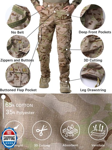 AK-TAC Cargo Work Pants for Men,Camo Pants Men Military Tactical Ripstop Hiki - Picture 4 of 5
