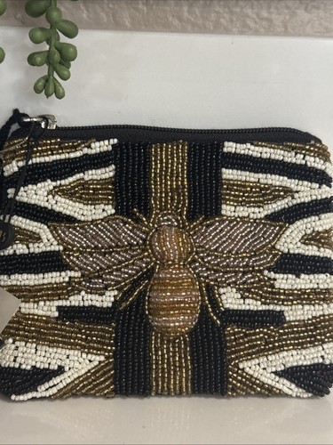 American and Beyond Beaded Bee Coin Purse Pouch - Imagen 2 de 5