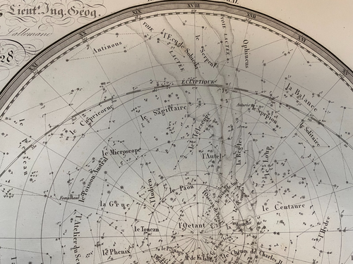 CELESTIAL WORLD MAP DATED 1828 LAPIE VERY LARGE ANTIQUE MAP 19TH CENTURY - Picture 7 of 9