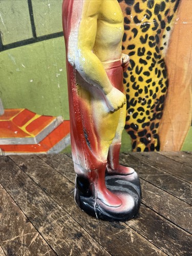 STATUA VINTAGE C. 1940 SUPERMAN CARNEVALE PREMIO GESSO FIERA CIRCO DC COMICS - Foto 16 di 24