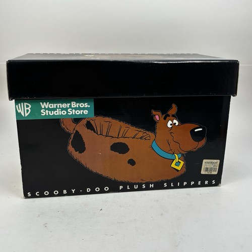 Zapatillas de peluche Scooby-doo vintage 1997 niños pequeñas Warner Bros Studio Store caja - Imagen 8 de 18