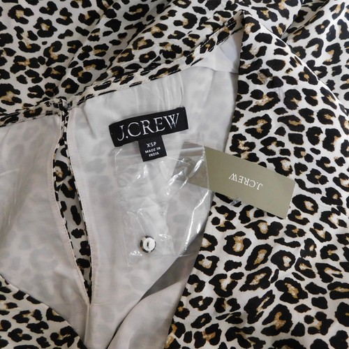 ¡¡NUEVO CON ETIQUETAS!! J. Vestido CREW Jacinto Leopardo Crepe De Chine Calado X-Pequeño Pequeño XSP - Imagen 11 de 14
