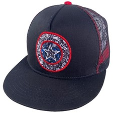 Captain America Trucker Hat Snapback Black Me...