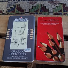 Derwent 34215 Graphic + Crimson & Blake artists graded sketch pencils 12 packs