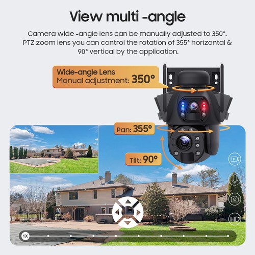 Zoom Wifi 4K PTZ Kamera 360° 20X Überwachungskamera Aussen Solar/Akku WLAN - Bild 9 von 25
