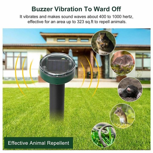 8Pack Mole Repellent Solar Powered Vole Repellent Outdoor Ultrasonic Gopher R... - Picture 3 of 9