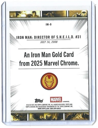 2025 Topps Chrome MARVEL Iron Man Gold Card #IM-9 Blaster Exclusive - Bild 2 von 2