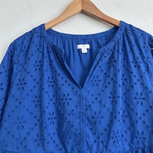 Abito J Jill PETITE XL cambio a strati occhielli posto balza tasche blu royal - Foto 2 di 9