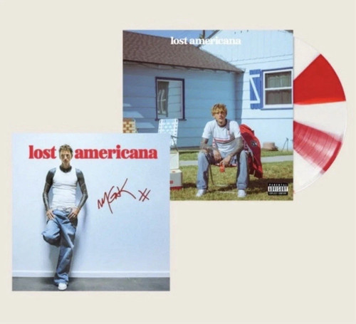 SIGNIERT Maschinengewehr Kelly MGK Lost Americana rot/weiß Laden exklusive Vinyl-LP