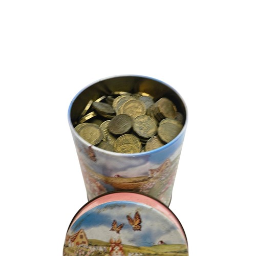 Threepence Münzen Dose volle Gewichte 3,5 kg Messingmünzen - Bild 3 von 7
