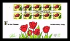 US COVER TULIP FLOWER F RATE BOOKLET FIRST DAY ISSUE PUGH HAND PAINTED