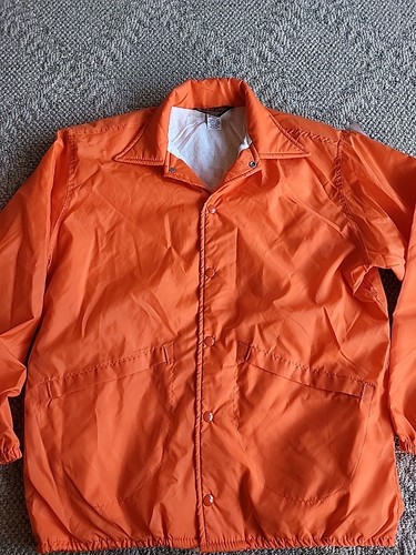 VTG Bright Orange Rescue Medical Tech Jacket 1970s Made USA Pla-Jac Dunbrooke - Picture 4 of 6
