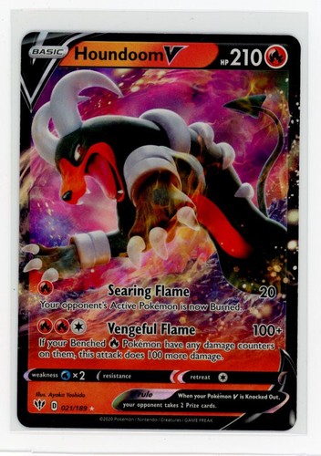 SWSH03: Darkness Ablaze #021/189 Houndoom V - Picture 1 of 2