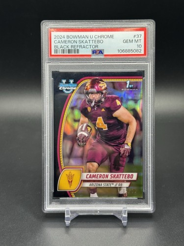 2024 Bowman U Chrome Cameron Skattebo Black Refractor #'d /10 Psa 10 Pop 1 #37