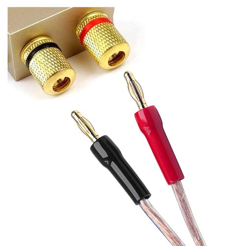 4mm Speaker Banana Plugs-Open Screw Type, Insulated 24K Gold Plated Speaker W... - Picture 5 of 7