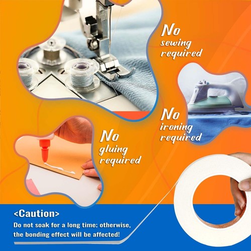 Double-Sided Fabric Tape (2 Rolls) - No Sewing or Ironing Required, Perfect f... - Picture 4 of 7