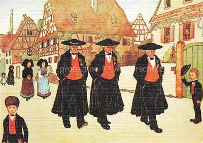 Hansi Waltz J J artist card Alsace Alsace Quand les Anciens se promenent