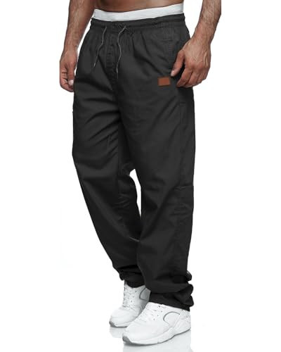 Mens Casual Jogger Pants Relaxed Fit Cargo Pants Drawstring Sweatpants 3X Black - Picture 2 of 7