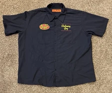 '03 Duff Beer Delivery Guy Blue Work Shirt Simpsons Mens 3XL Moe's Matt Groening