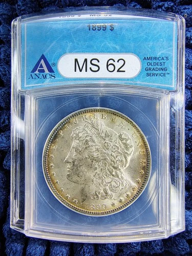 1899 Morgan Silver Dollar - Philadelphia Mint - ANACS MS 62 - Fantastic Toning
