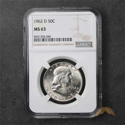 1962-D Franklin Silver Half Dollar 50c - NGC MS63 - Denver
