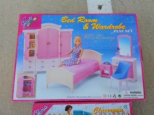 Gloria Doll house Furniture Mega Bedroom & Wardrobe Playset & Classroom Play Set - Picture 2 of 5