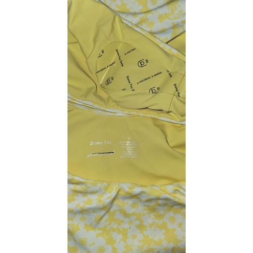New Free People x Stone Fox Floral Printed High Cut One Piece Swimsuit XL Yellow - Imagen 3 de 3